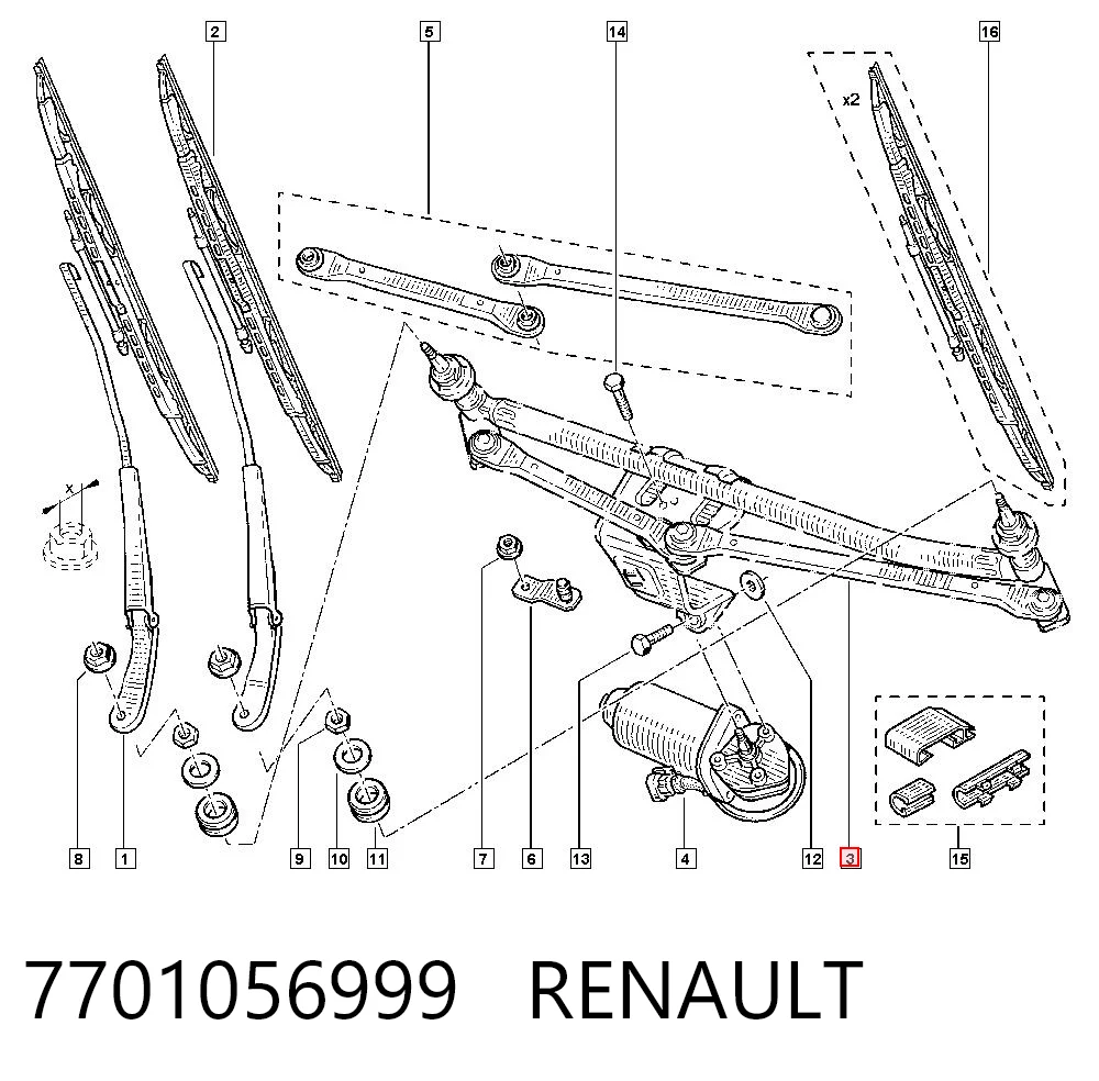 Comprar Trapezio del limpiaparabrisas Renault Master II HD, FD a bajo precio