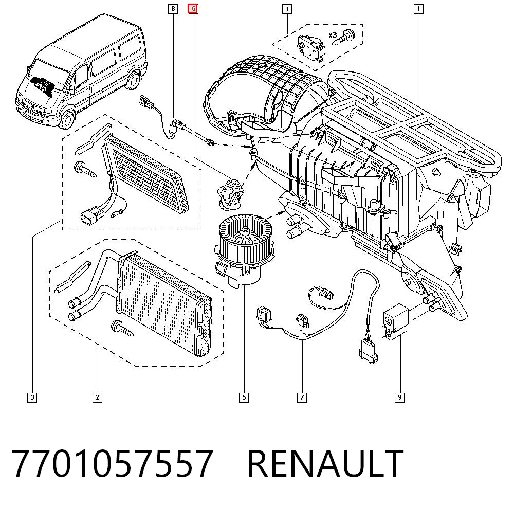 7701057557 Renault (RVI) Resistencia de calefacción