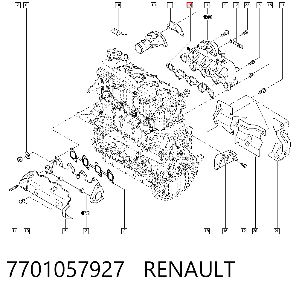 Junta colector de admisión Nissan Terrano II (R20)