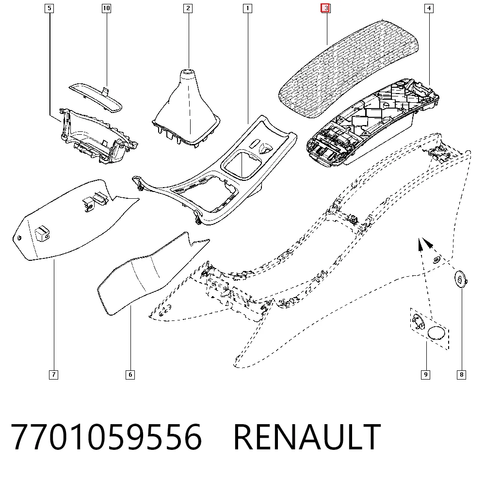 Comprar Apoyabrazos de la consola central Renault Laguna II BG0, BG1 a bajo precio