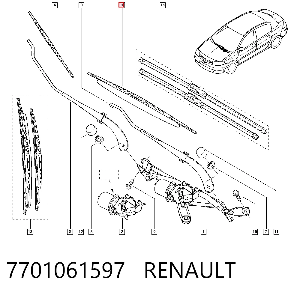 Escobillas de limpiaparabrisas delanteras Renault Megane II sedán comprar en España