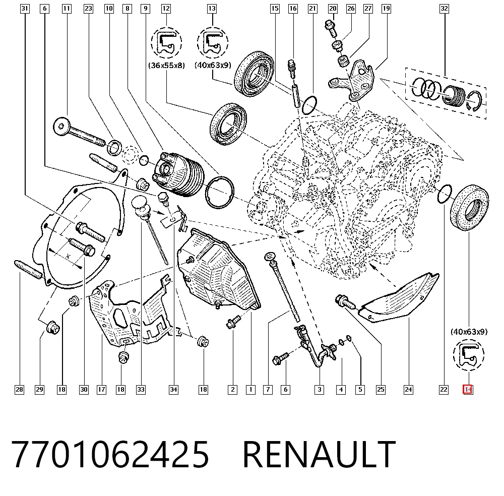 Comprar 77364448 Fiat/Alfa/Lancia Retén del semieje delantero derecho