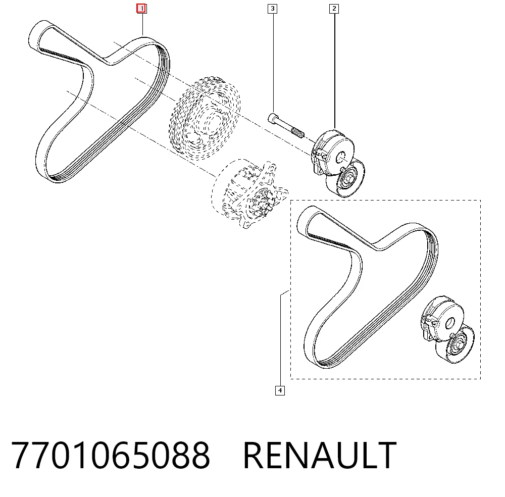 Correa de alternador para Renault Laguna BT0, BT1