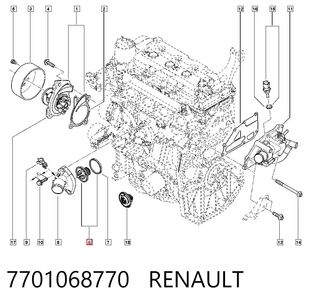Termostato 7701068770 RENAULT