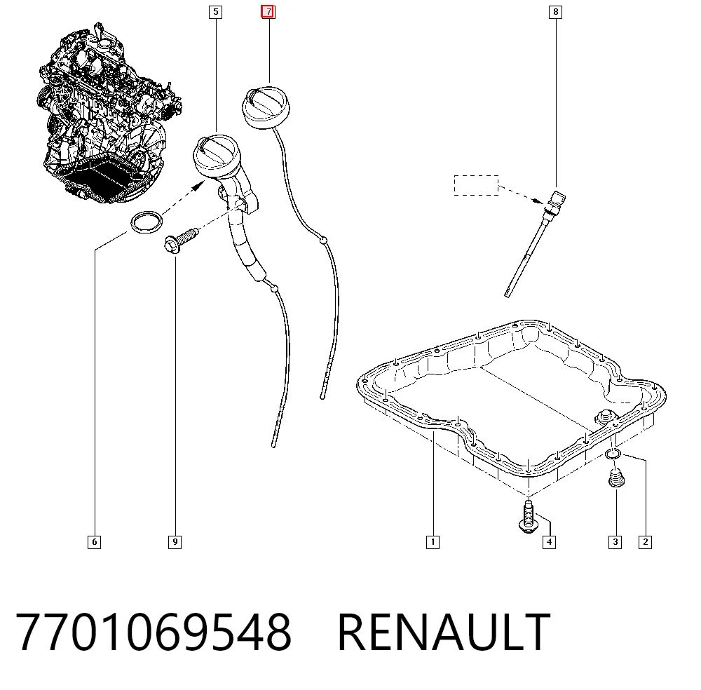 Varilla de nivel de aceite Renault Koleos  (HY0)