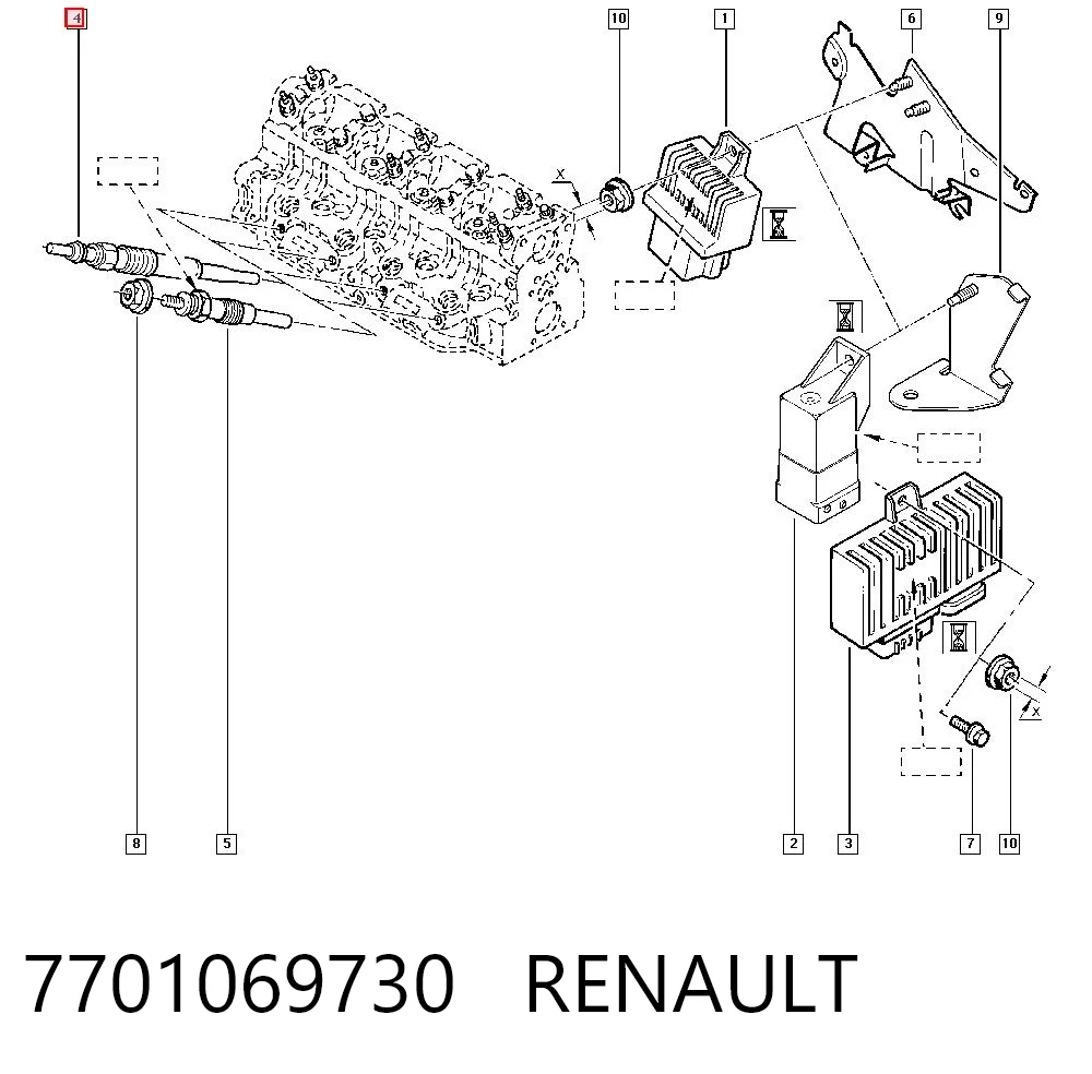 7701069730 Renault (RVI) Bujías de calentamiento
