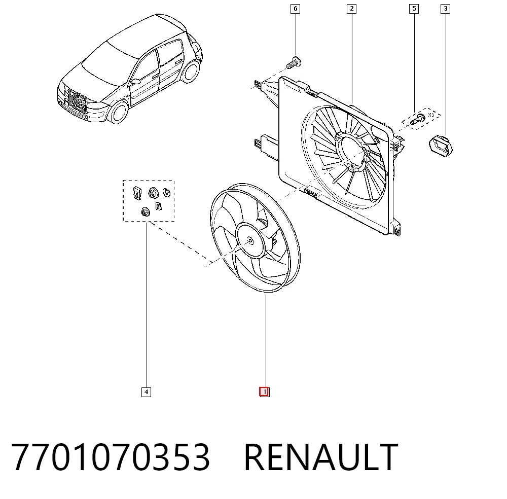 Electroventilador del motor para Renault Scenic GRAND II JM0, JM1