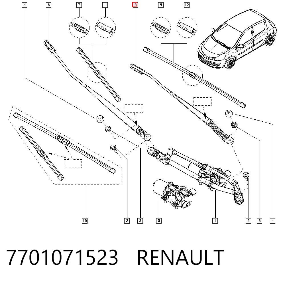 Comprar Brazo del limpiaparabrisas Renault Clio III BR01, CR01 a bajo precio