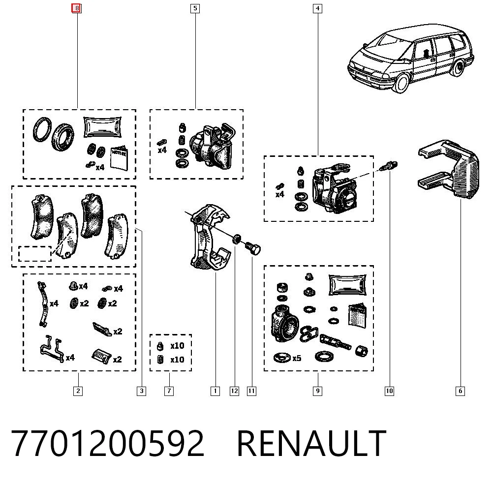 Comprar Juego de reparación de pinza de freno trasero Renault 18  134 a bajo precio