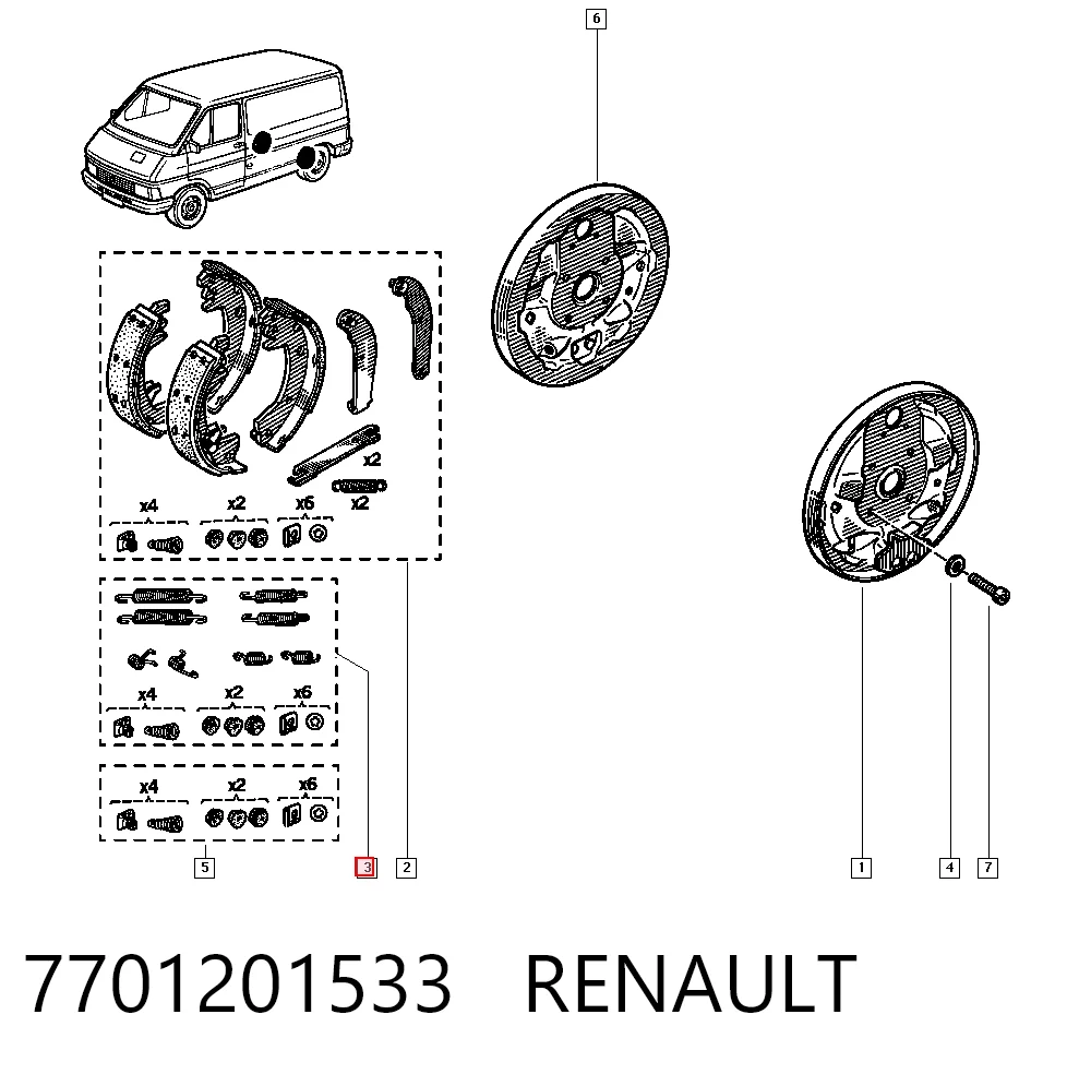Comprar Kit de montaje de zapatas de freno traseras Renault Trafic  TXX a bajo precio