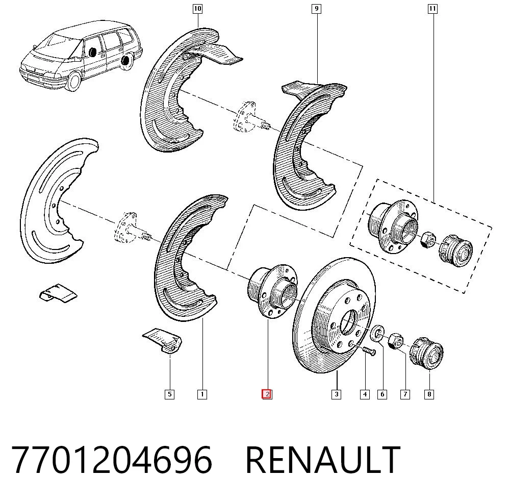 Rodamiento de rueda trasera Renault Espace II (1991-1997)