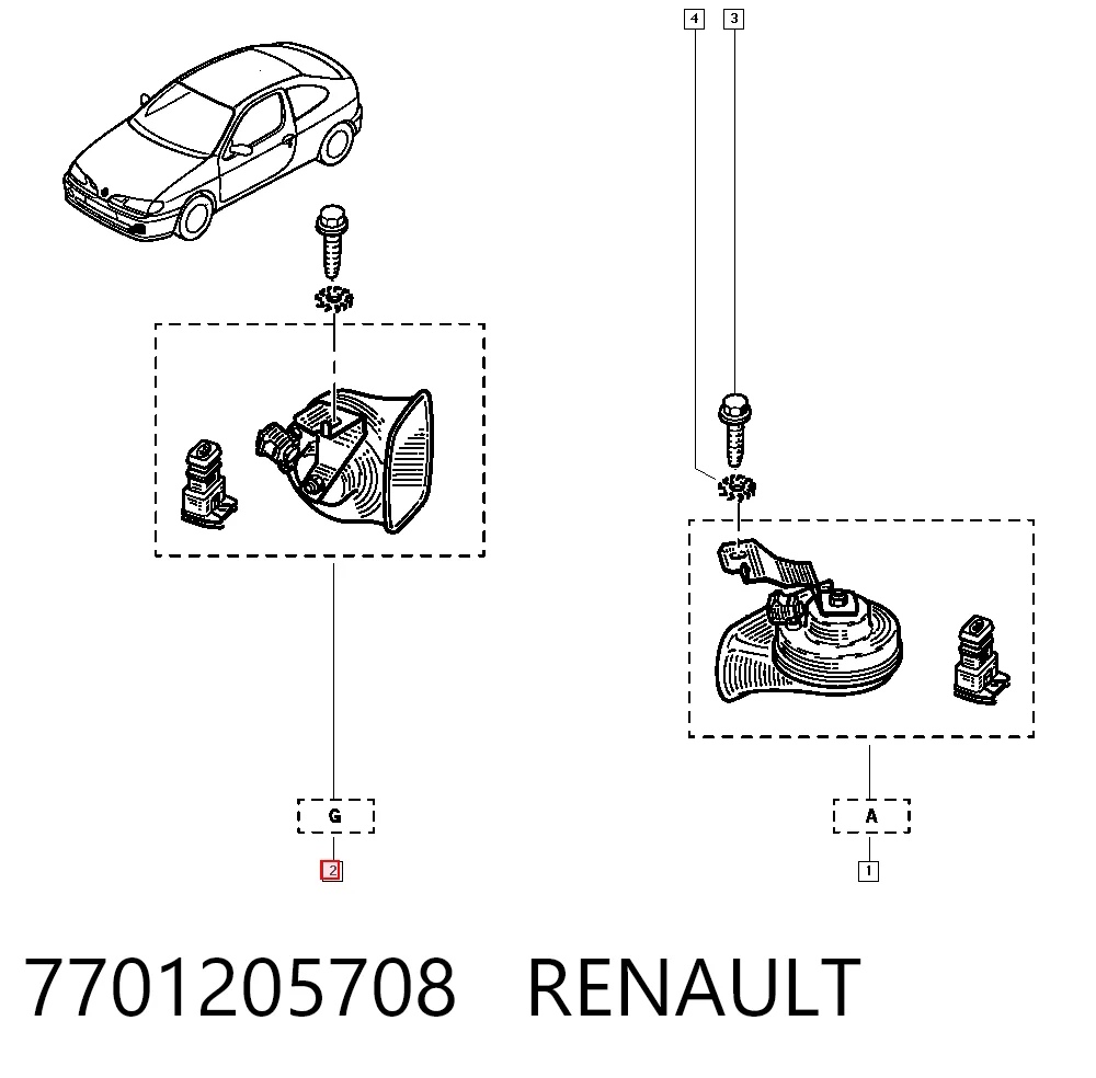 7701205708 Renault (RVI) Claxon