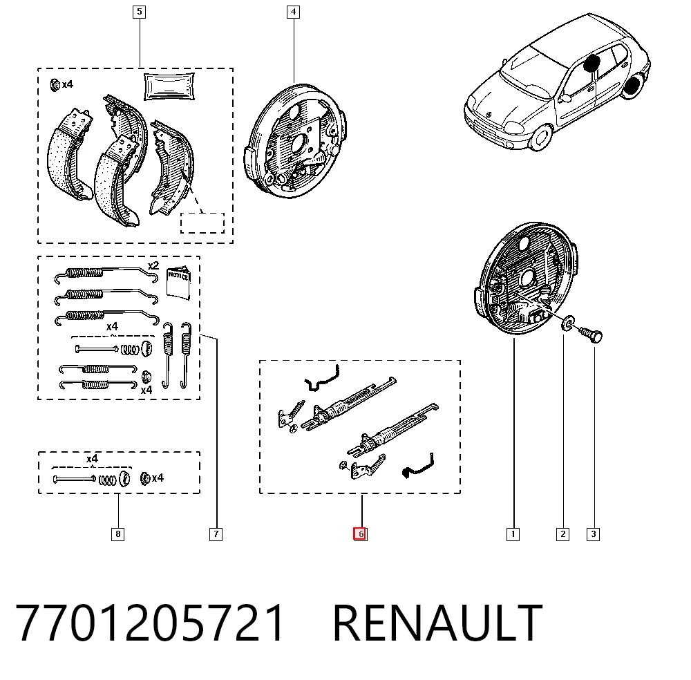 Comprar Juego de reparación del freno de estacionamiento Renault Clio LB0, LB1, LB2 a bajo precio