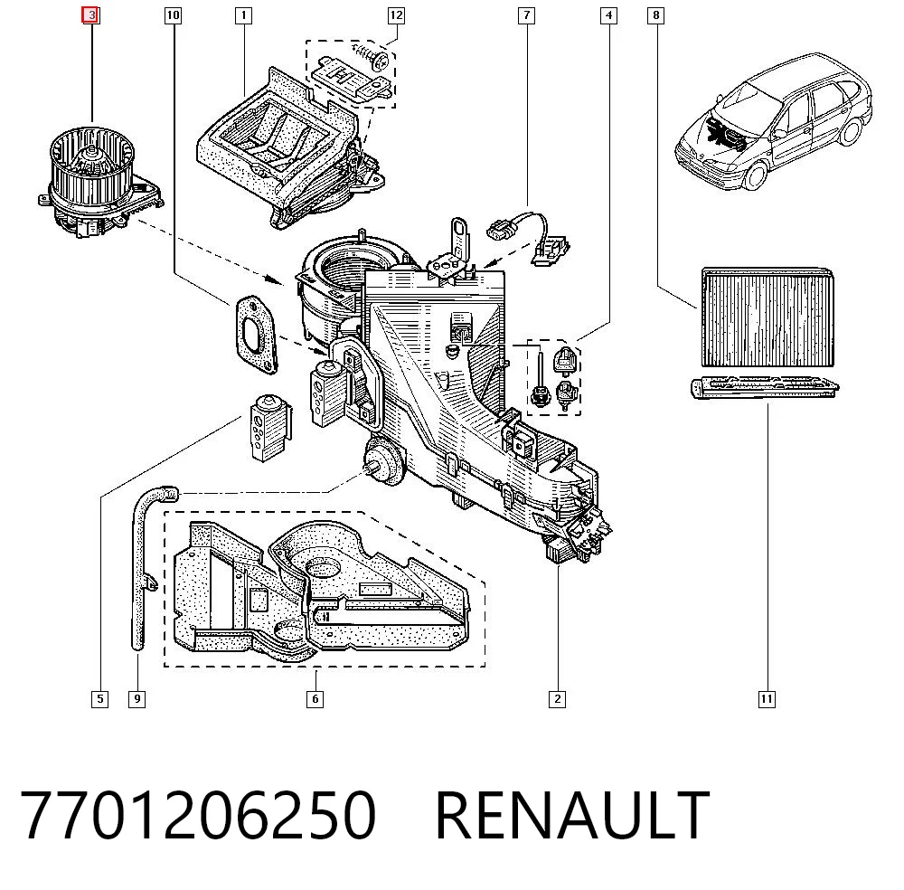Ventilador interior para Renault Megane (JA0, JA1)
