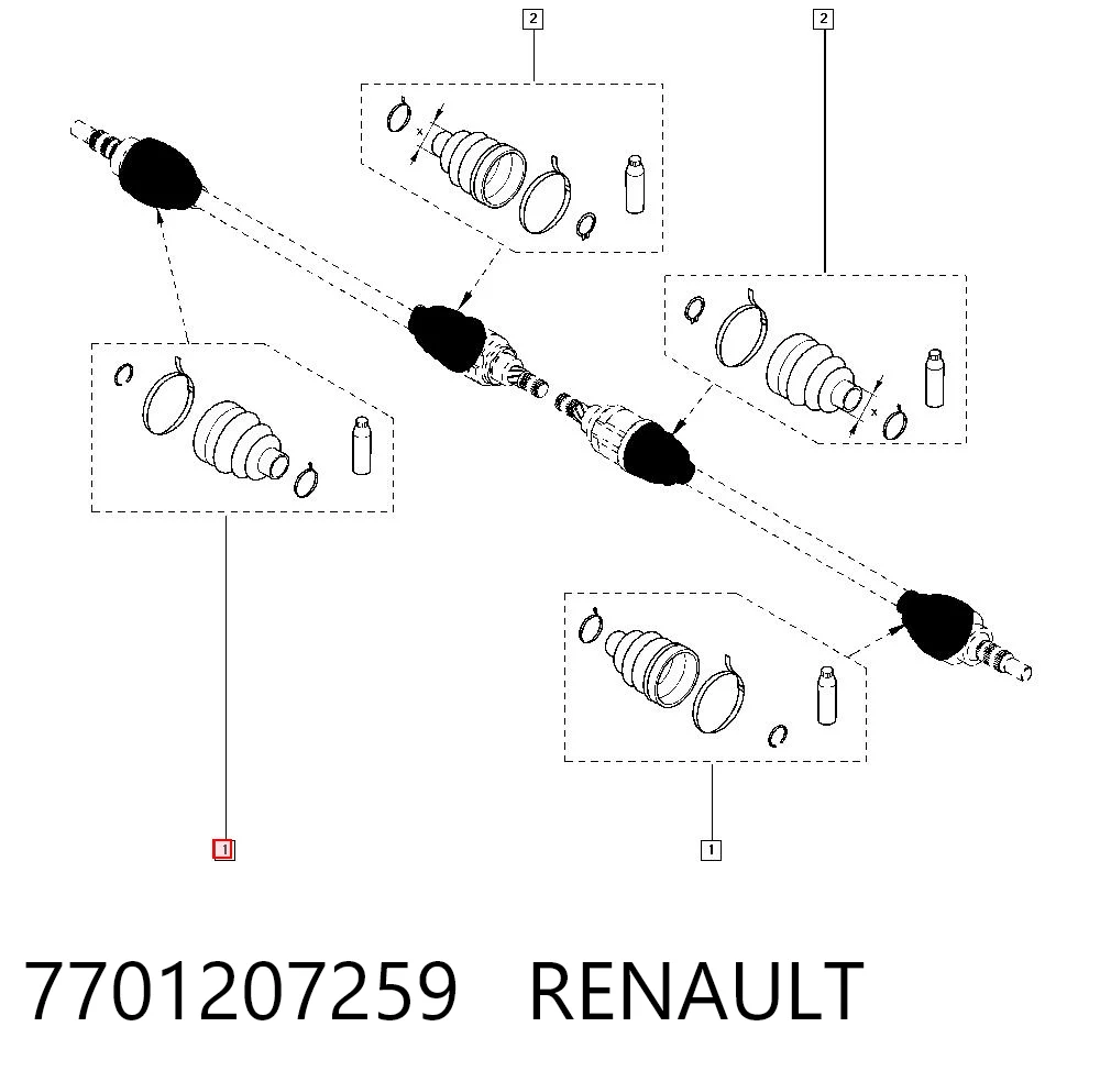 Fuelle semieje delantero exterior Mitsubishi Colt VI