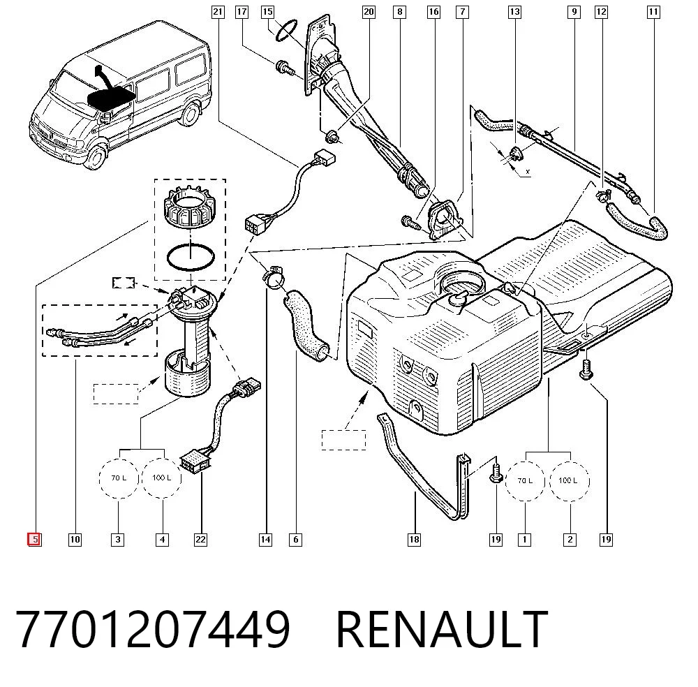 7701207449 Renault (RVI) Tapa de la bomba de combustible