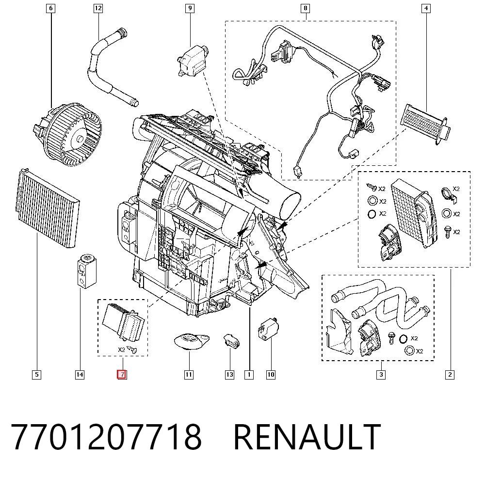 7701207718 Renault (RVI) Resistencia de calefacción