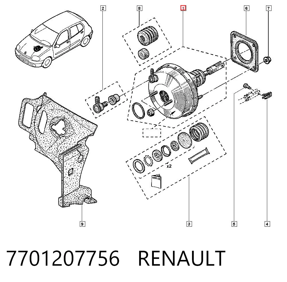 Servofreno 7701207756 RENAULT