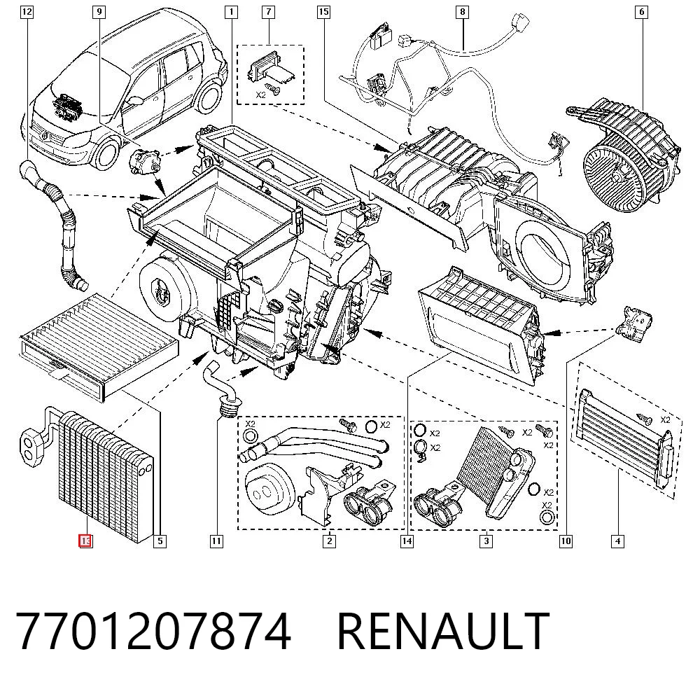Comprar Evaporador de aire acondicionado Renault Scenic II JM0, JM1 a bajo precio
