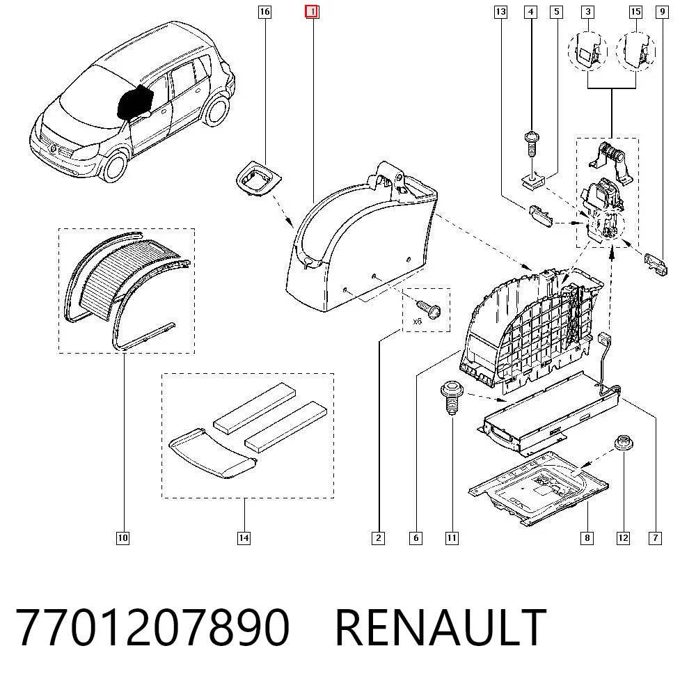 Comprar Apoyabrazos de la consola central Renault Scenic II JM0, JM1 a bajo precio