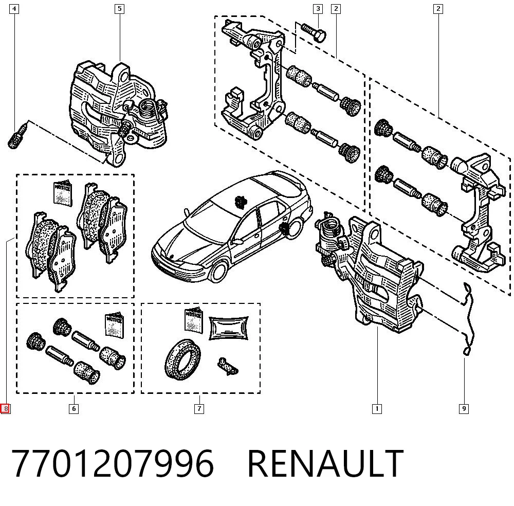 7701207996 Renault (RVI) Pastillas freno traseras