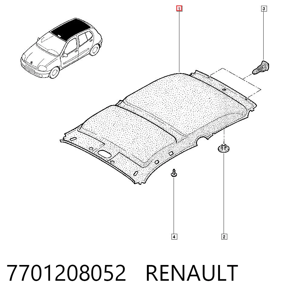 Comprar Guarnecido de techo Renault Clio II BB, CB a bajo precio