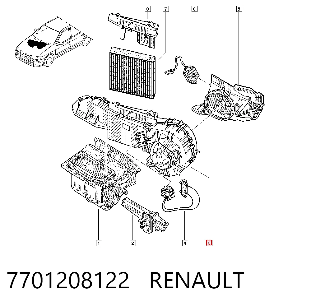 Pastillas de freno delanteras de disco 7701208122 RENAULT