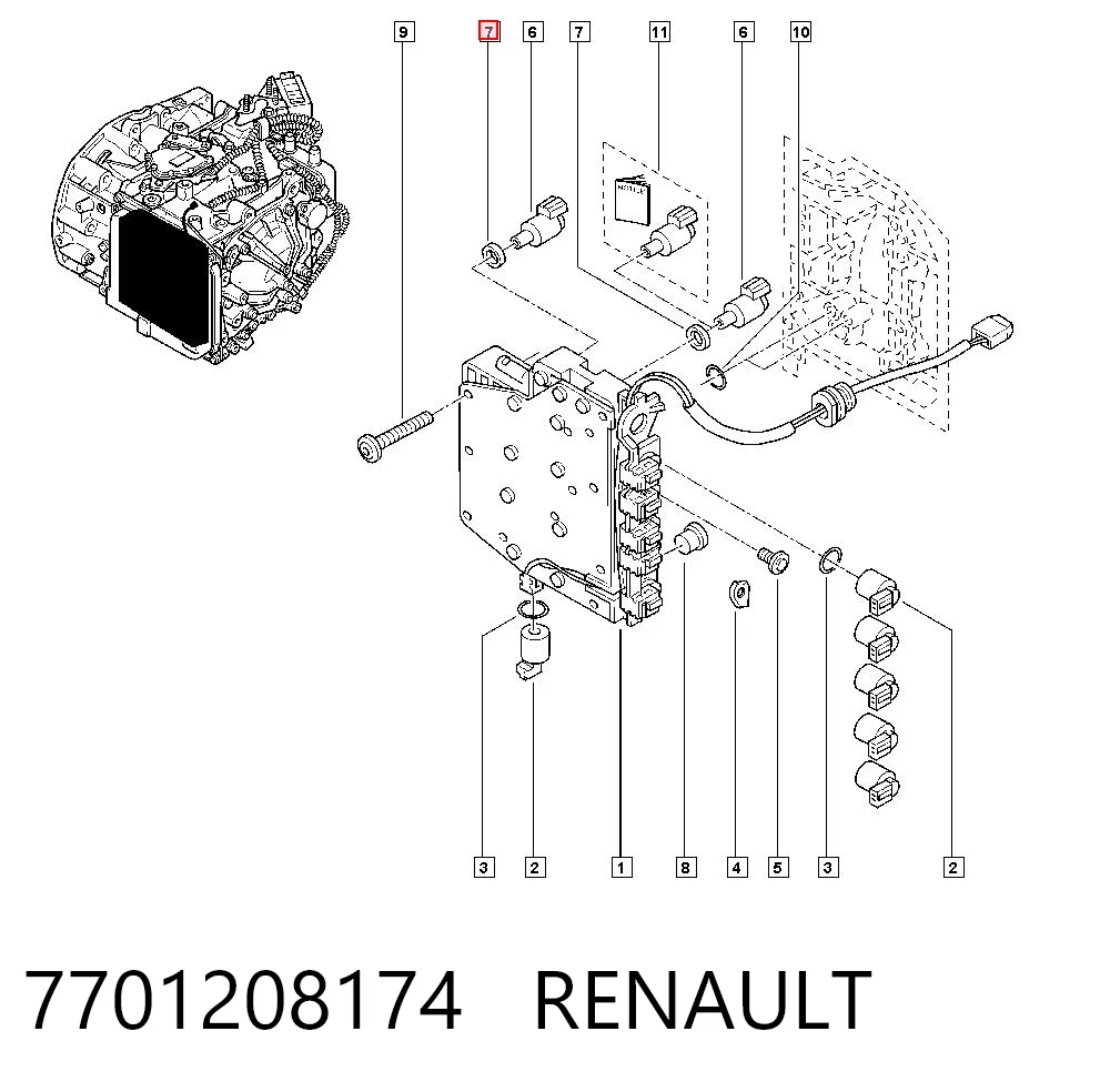 7701208174 Renault (RVI) Solenoide de transmisión automática