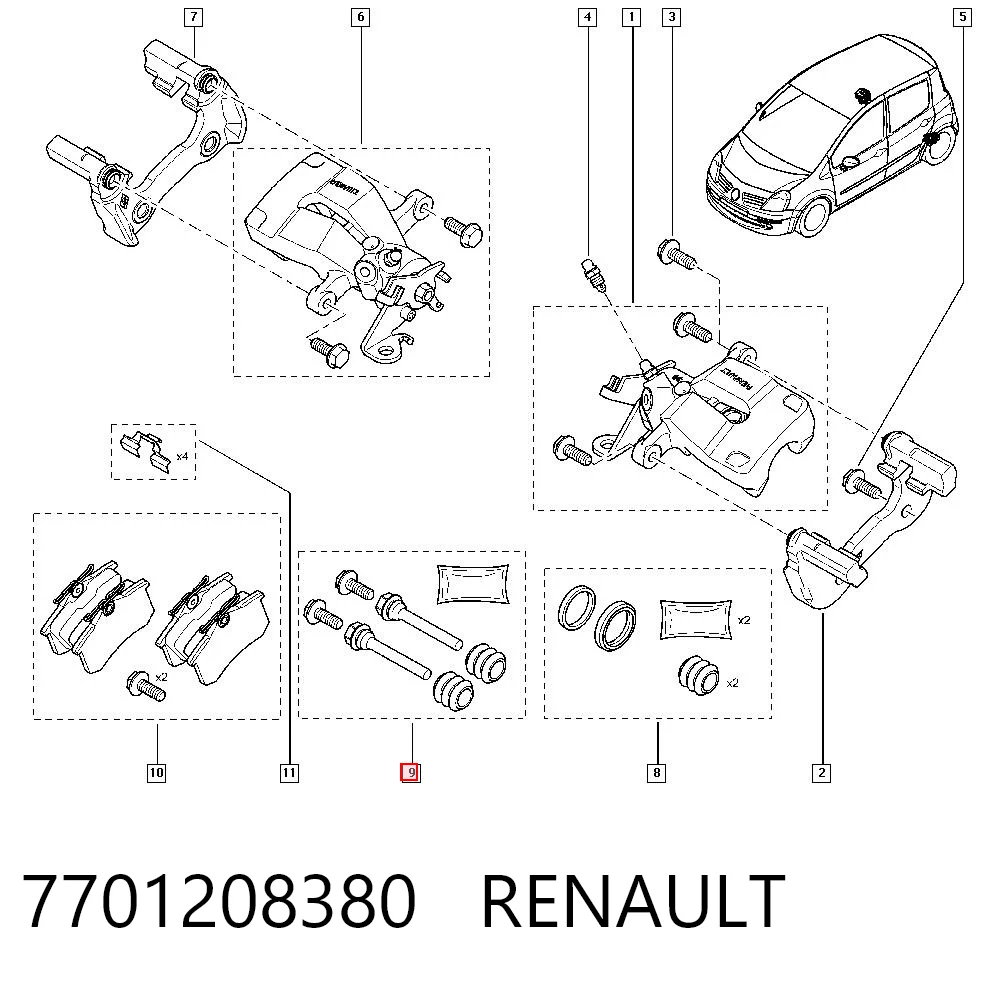 Kit de reparación de pinzas trasero Volkswagen Passat  familiar comprar en España