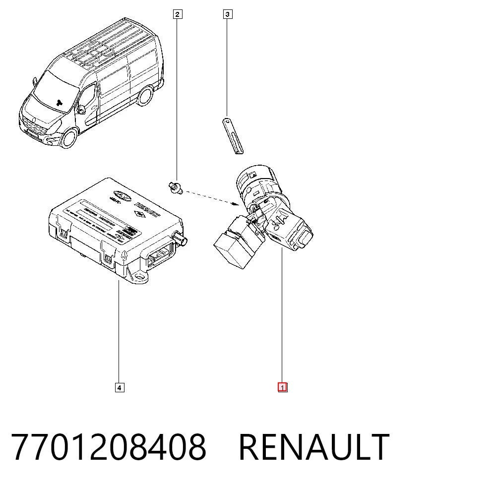 7701208408 Renault (RVI) Interruptor de encendido