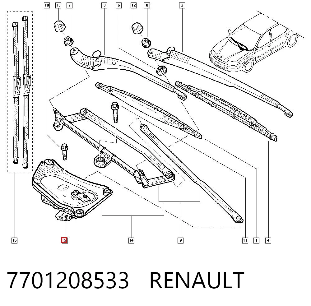 Comprar Motor del limpiaparabrisas Laguna II BG0, BG1