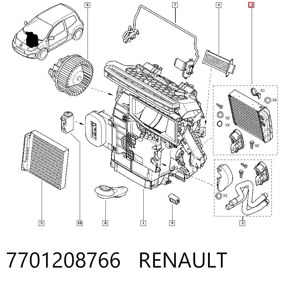 Radiador interior Renault Clio III (2005-2014)