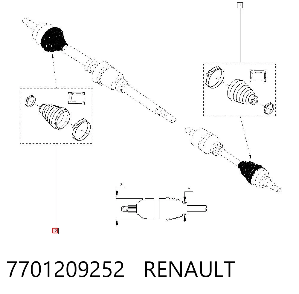 Fuelle exterior del palier delantero 7701209252 RENAULT
