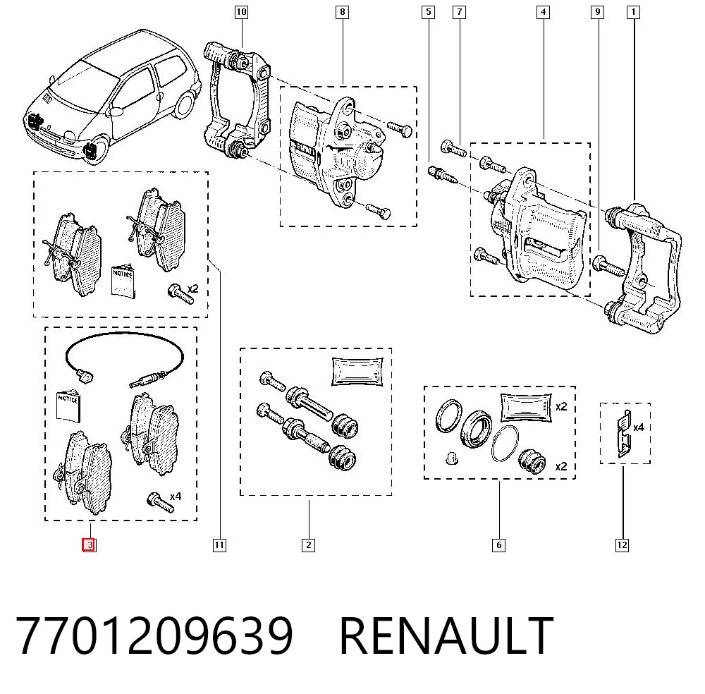 Pastillas delanteras Renault 21  (1986-1994)