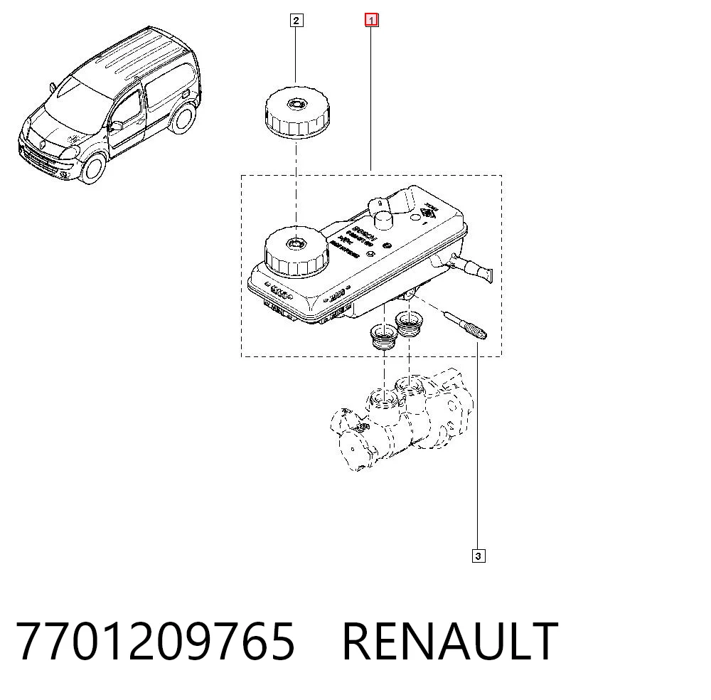 Comprar Depósito del líquido de frenos del cilindro maestro Renault Kangoo II FW0 a bajo precio