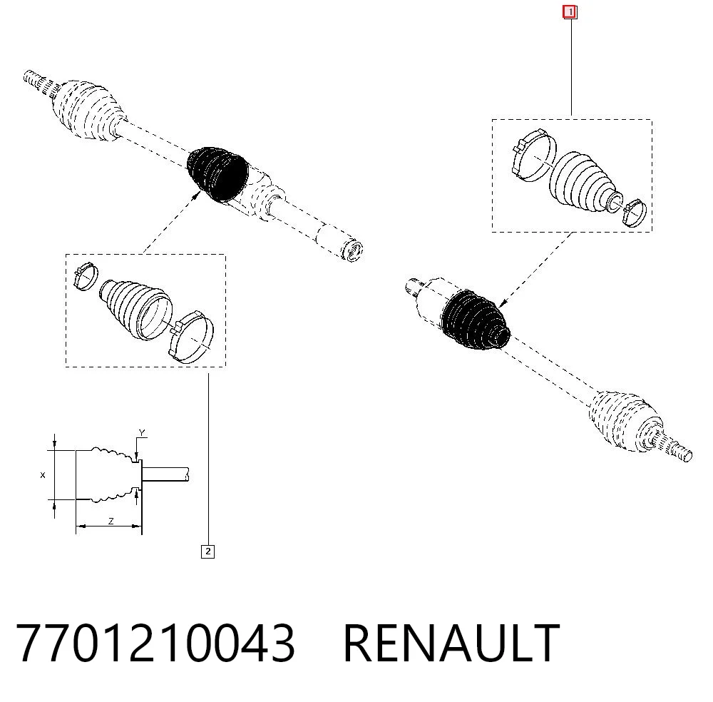 Fuelle, semieje delantero interior para Renault Laguna II (BG0, BG1)