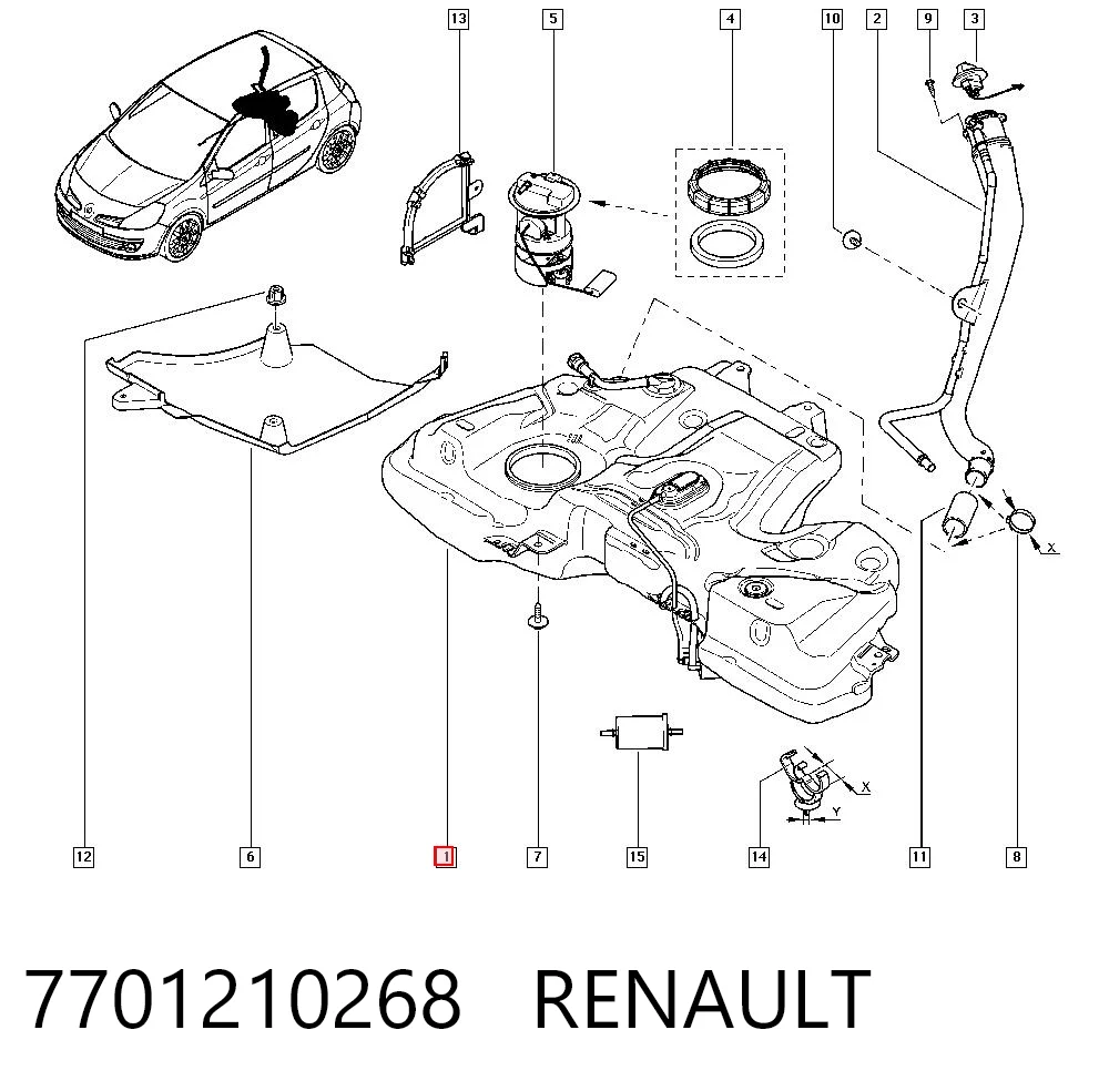 Depósito de gasolina para Renault Clio BR01, CR01