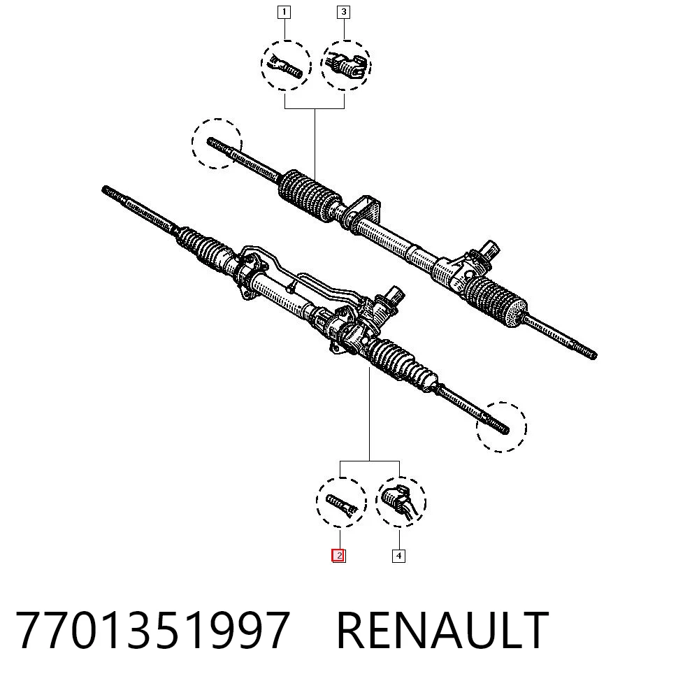 Cremallera de dirección 7701351997 RENAULT