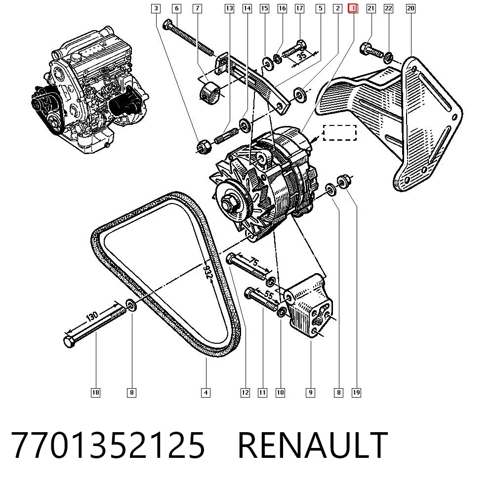 7701352125 Renault (RVI)