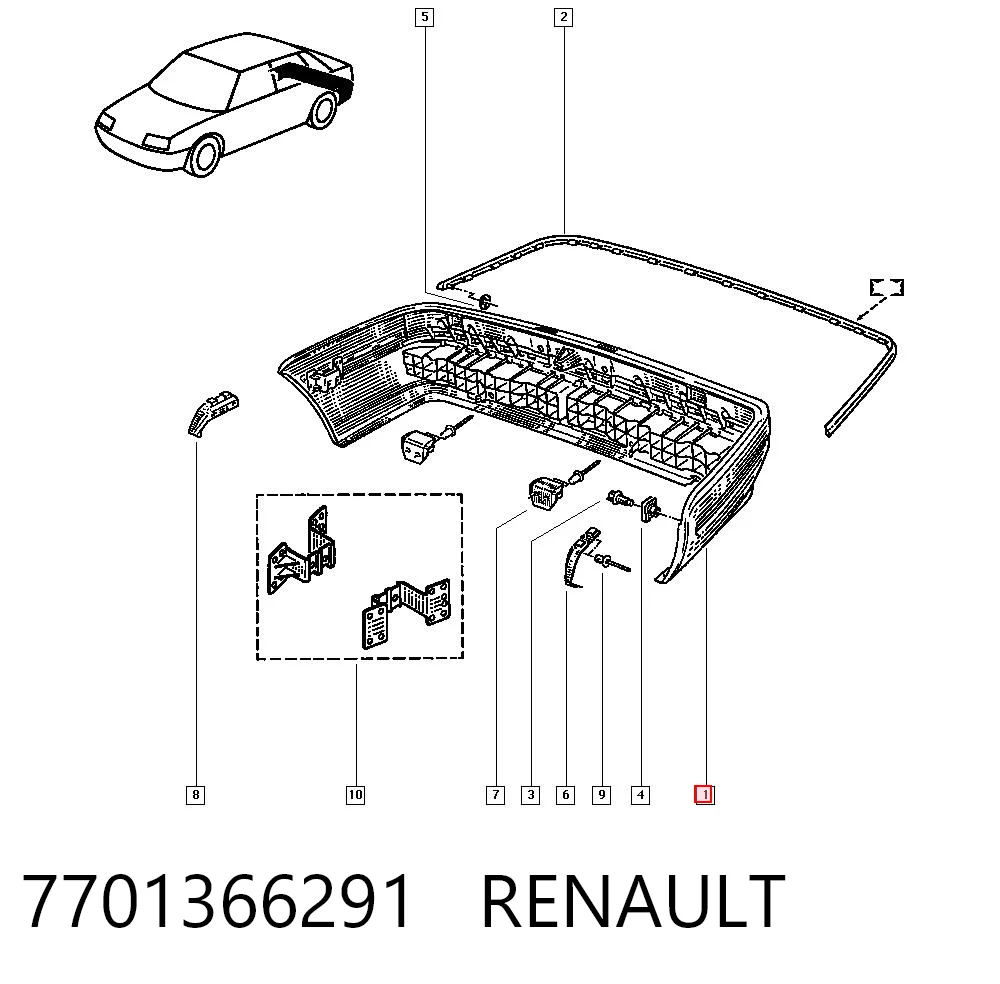 Comprar Parachoques trasero Renault 19 I B53, C53 a bajo precio