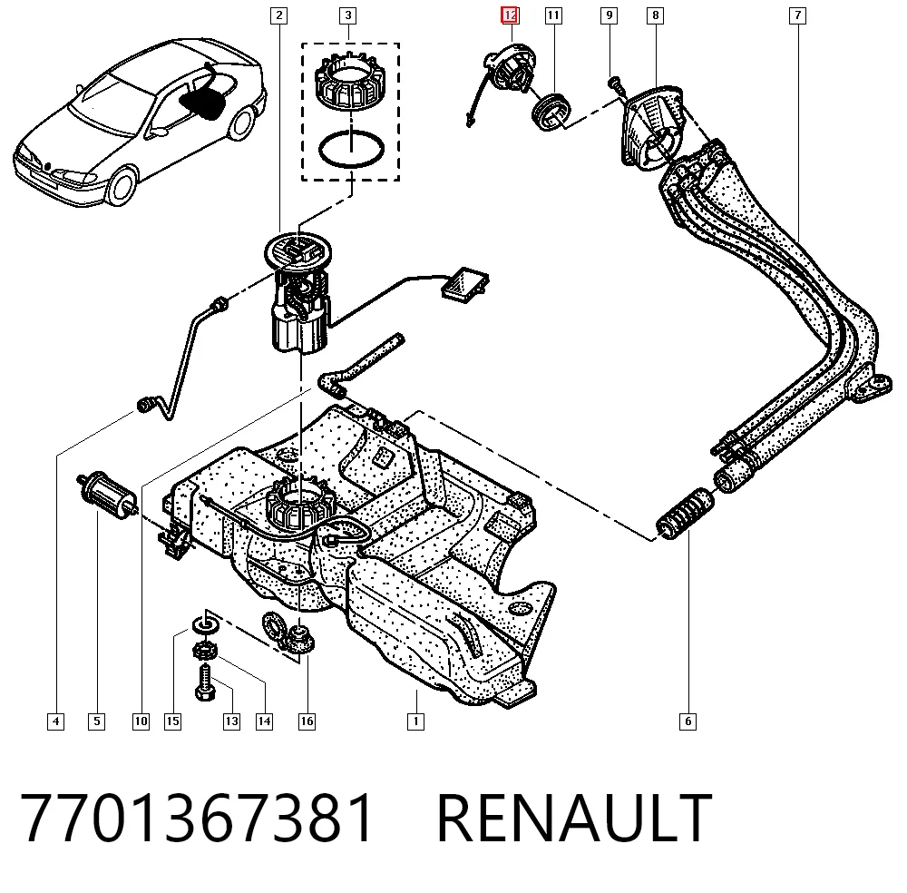 Tapa de depósito de combustible Renault Master III furgoneta (FV) (2010 - 2024) precio, desde 22,51 EUR