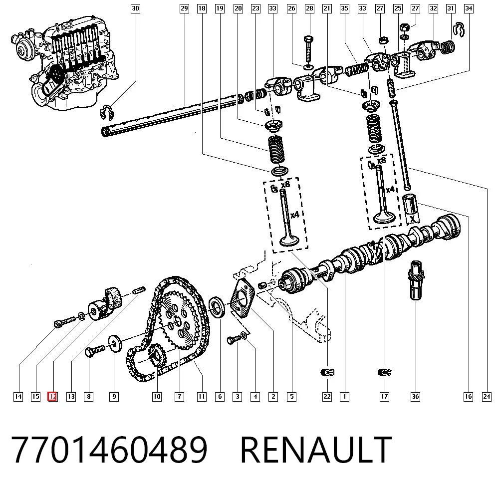 Tensor de cadena de distribución para Renault 9 L42