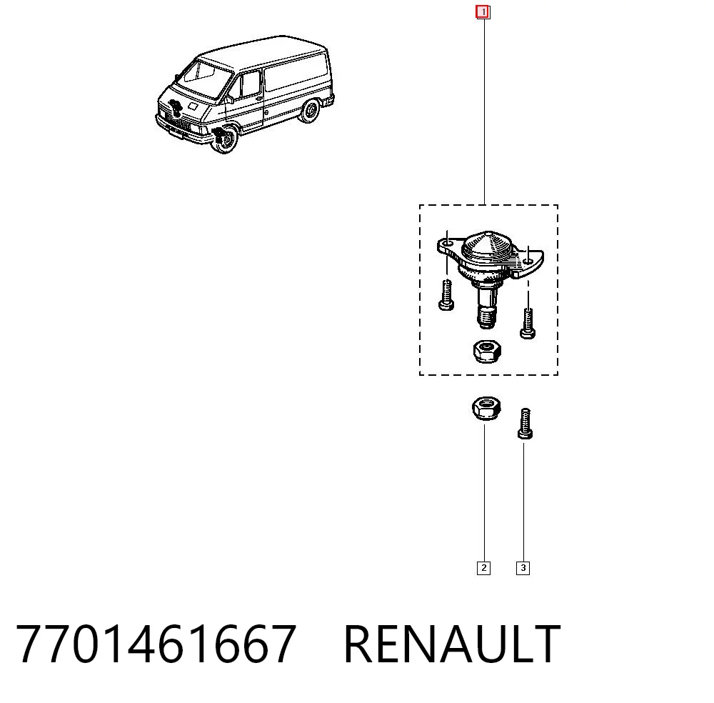 Rótula inferior de suspensión para Renault Trafic TXX