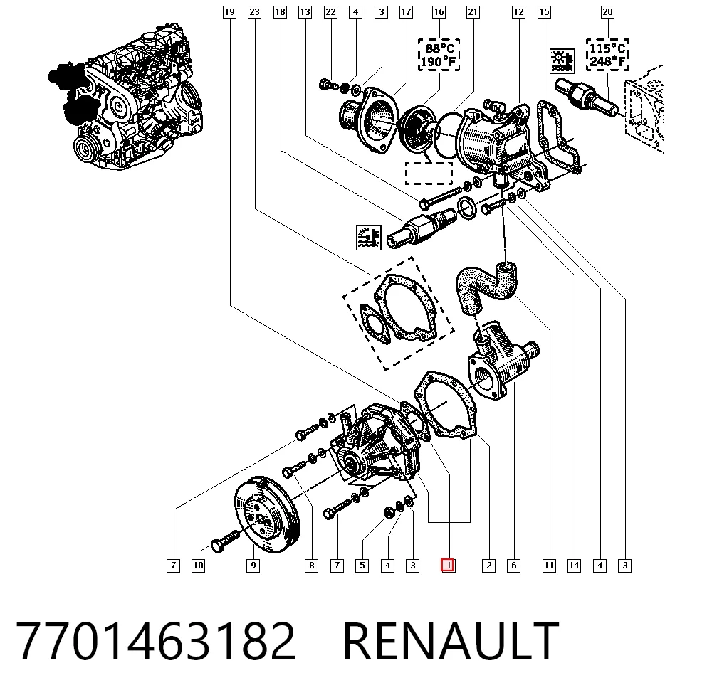 Motor de agua Renault 18 