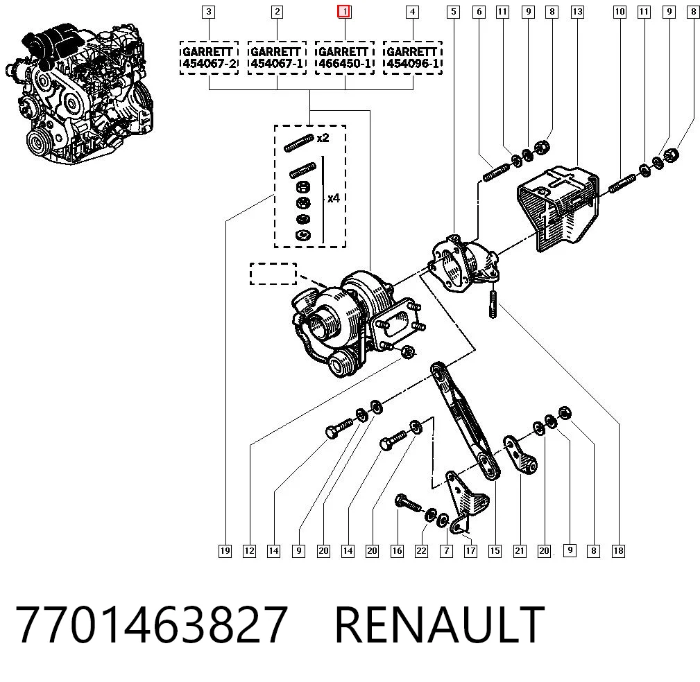 Turbo para motor para Renault 21  B48