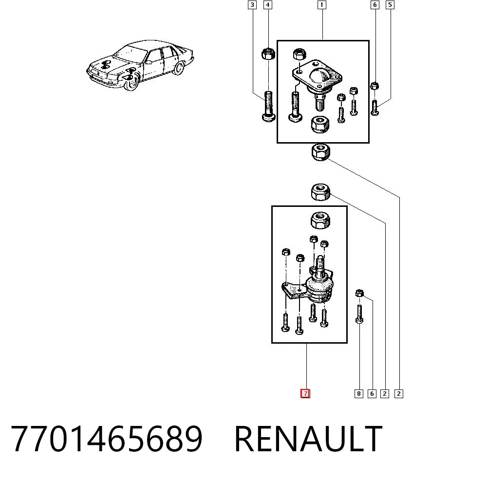 Rótula inferior de suspensión para Renault Espace J63