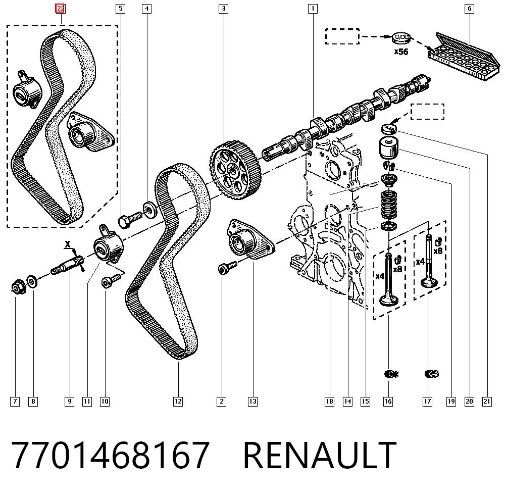 Kit distribución para Renault 21  (S48)