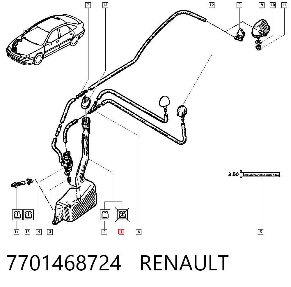 Comprar Depósito de líquido limpiaparabrisas Renault Laguna I K56 a bajo precio