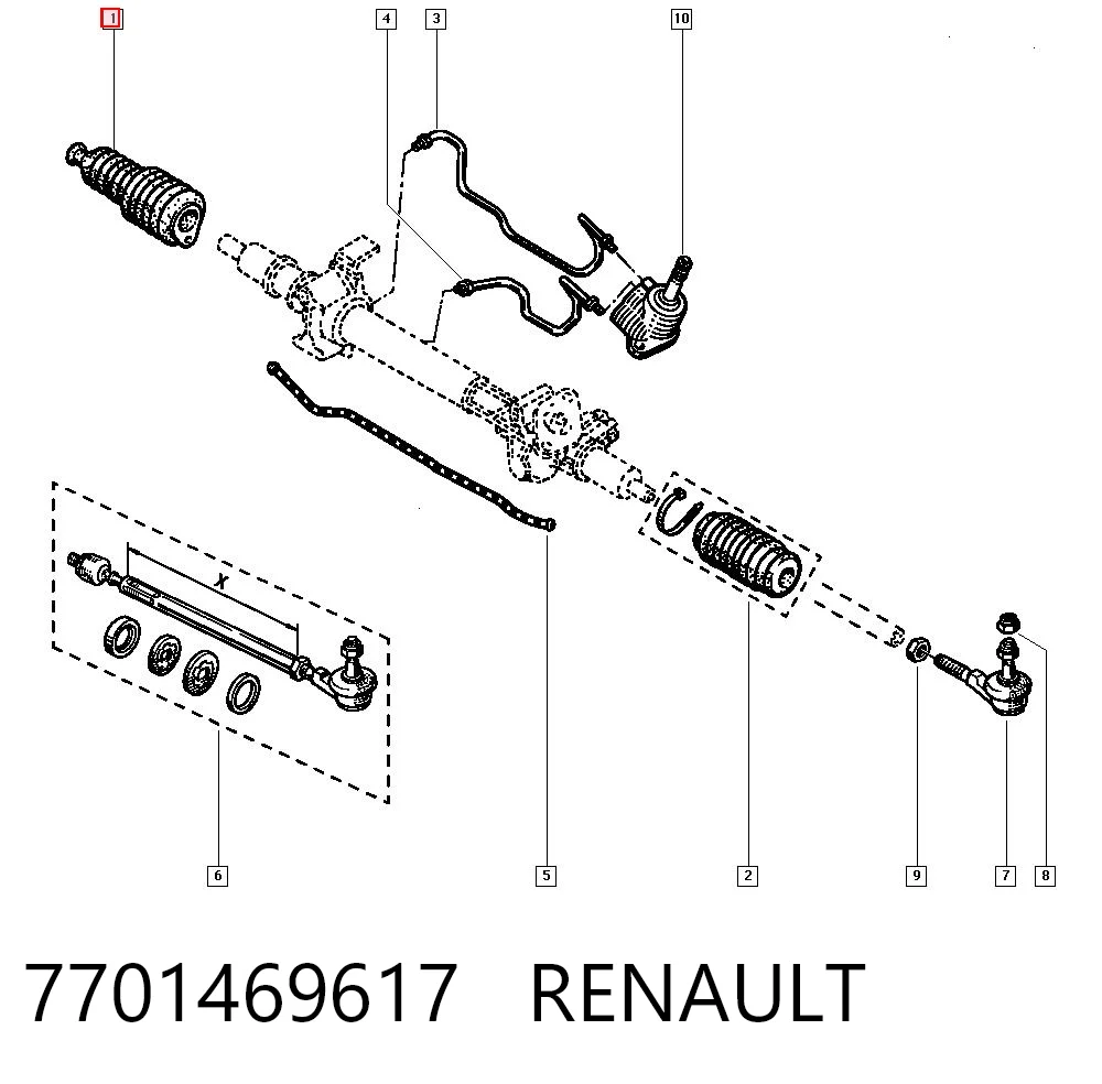 Fuelle dirección para Renault 21 B48