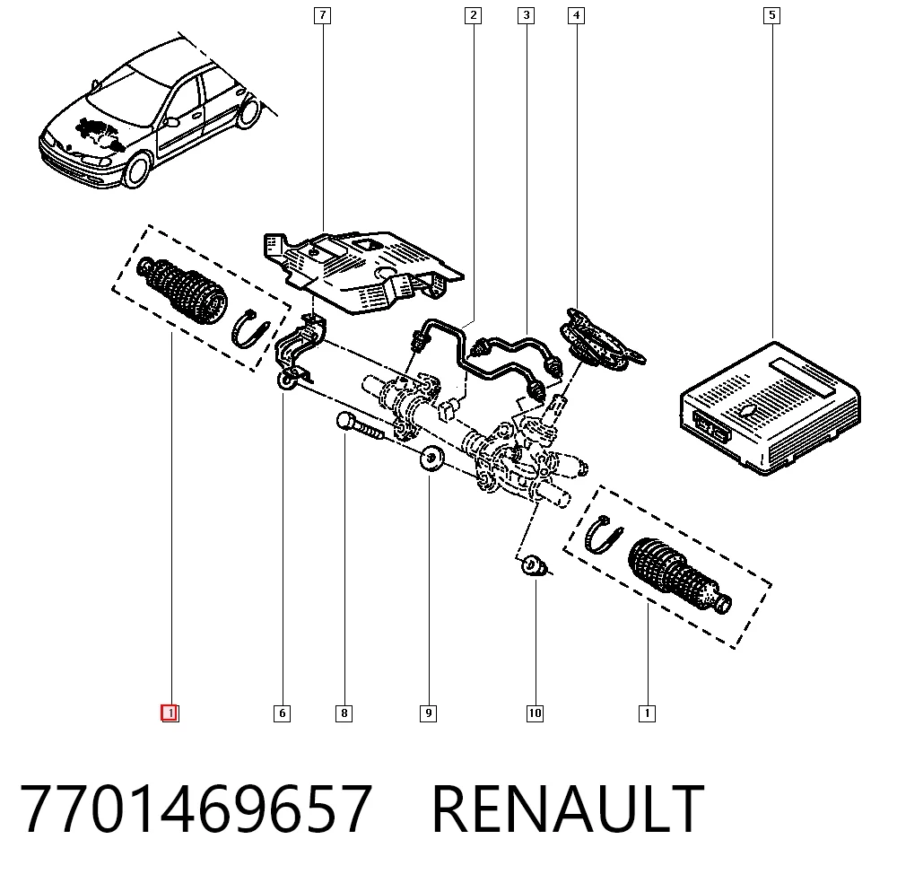 Guardapolvo dirección para Renault Laguna I B56, 556